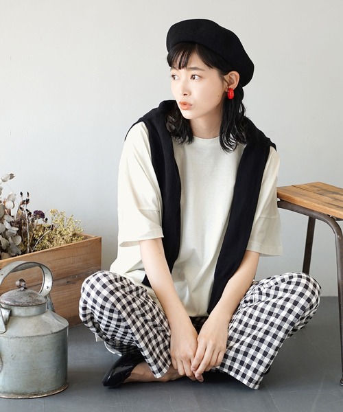 zootie（ズーティー）の「汗しみない Tシャツ［ビッグTEE］（Tシャツ/カットソー・レディース・ダークカーキ/ライトカーキ/ブラック/ラベンダー/イエロー系その他・M-L）」の11枚目の写真