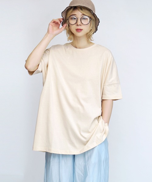 zootie（ズーティー）の「汗しみない Tシャツ［ビッグTEE］（Tシャツ/カットソー・レディース・ダークカーキ/ライトカーキ/ブラック/ラベンダー/イエロー系その他・M-L）」の12枚目の写真