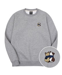 キャットフレンズ刺繍裏起毛オーバーサイズスウェット