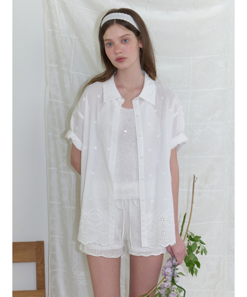 RE_L（リエル）の「[3rd] Shrub lace half shirt (white)（シャツ/ブラウス・レディース・その他・FREE）」の6枚目の写真