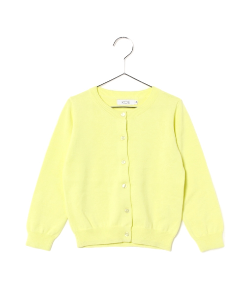 koe（コエ）の「クルーネック長袖カーディガン（カーディガン/ボレロ・キッズ・杢グレー/ライトイエロー/ミント/ネイビー/レッド/ライトピンク・150/130cm/110cm/120cm/140）」の4枚目の写真
