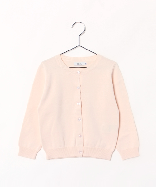 koe（コエ）の「クルーネック長袖カーディガン（カーディガン/ボレロ・キッズ・杢グレー/ライトイエロー/ミント/ネイビー/レッド/ライトピンク・150/130cm/110cm/120cm/140）」の5枚目の写真
