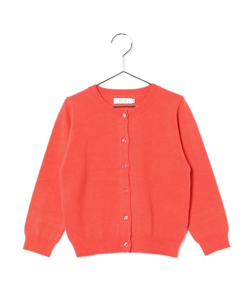 koe（コエ）の「クルーネック長袖カーディガン（カーディガン/ボレロ・キッズ・杢グレー/ライトイエロー/ミント/ネイビー/レッド/ライトピンク・150/130cm/110cm/120cm/140）」の6枚目の写真