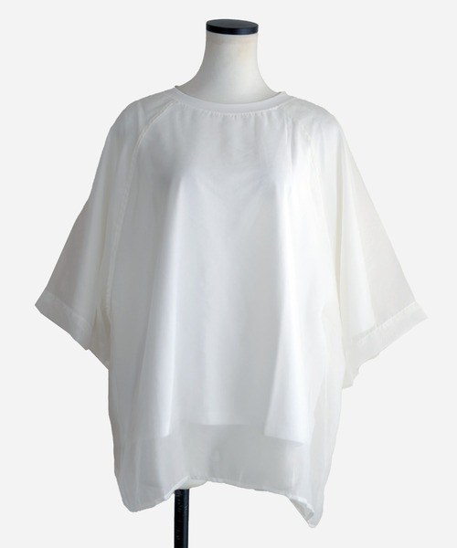 Marient（マリエント）の「[冷感]オーガンジーレイヤードハーフスリーブトップス（Tシャツ/カットソー・レディース・ブラック/ホワイト・FREE）」の11枚目の写真