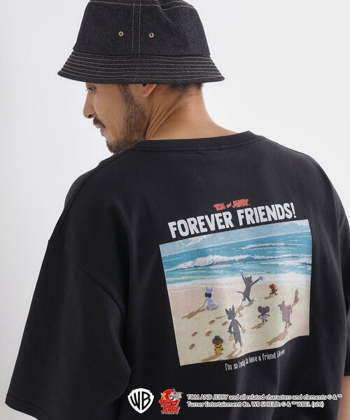 Right-on(ライトオン)の「◆【トムとジェリー】プリントTシャツ(Tシャツ/カットソー・メンズ・ブラック系/ホワイト系1/ブルー系5/チャコール・06/03/04/05)」の2枚目の写真