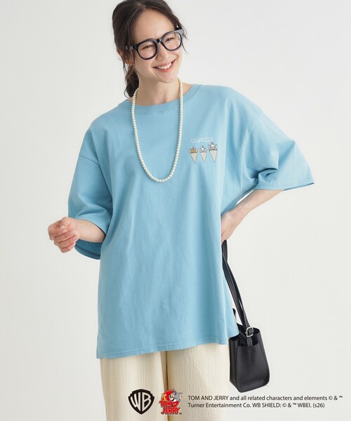 Right-on(ライトオン)の「◆【トムとジェリー】プリントTシャツ(Tシャツ/カットソー・メンズ・ブラック系/ホワイト系1/ブルー系5/チャコール・06/03/04/05)」の6枚目の写真