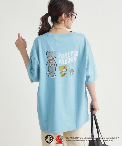Right-on(ライトオン)の「◆【トムとジェリー】プリントTシャツ(Tシャツ/カットソー・メンズ・ブラック系/ホワイト系1/ブルー系5/チャコール・06/03/04/05)」の8枚目の写真