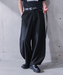 TRベルト付きバレルパンツ