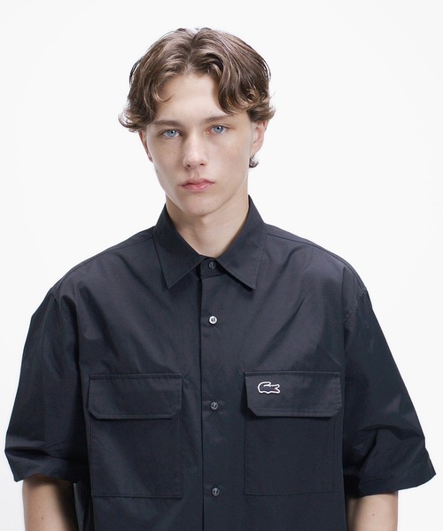 LACOSTE(ラコステ)の「ナイロンコットンツイルフラップポケットシャツ(シャツ/ブラウス・メンズ・ブラック/チャコール・39/38/41/40)」の4枚目の写真