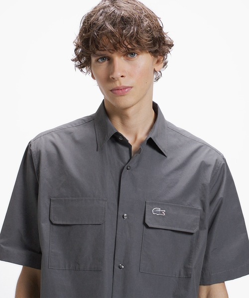 LACOSTE(ラコステ)の「ナイロンコットンツイルフラップポケットシャツ(シャツ/ブラウス・メンズ・ブラック/チャコール・39/38/41/40)」の8枚目の写真
