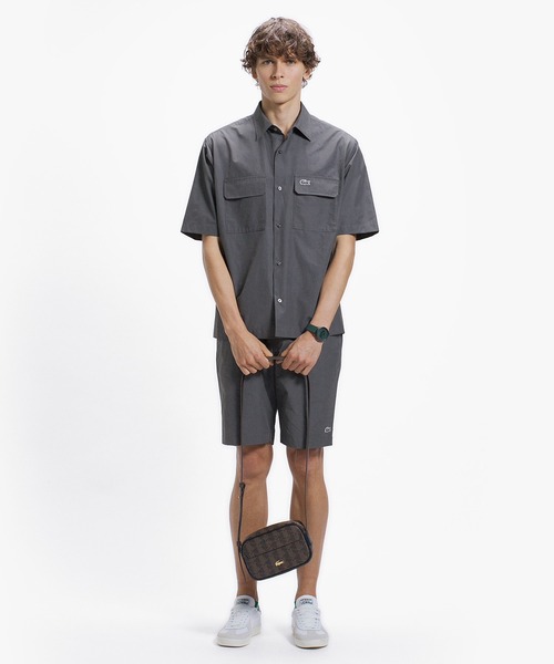 LACOSTE(ラコステ)の「ナイロンコットンツイルフラップポケットシャツ(シャツ/ブラウス・メンズ・ブラック/チャコール・39/38/41/40)」の10枚目の写真