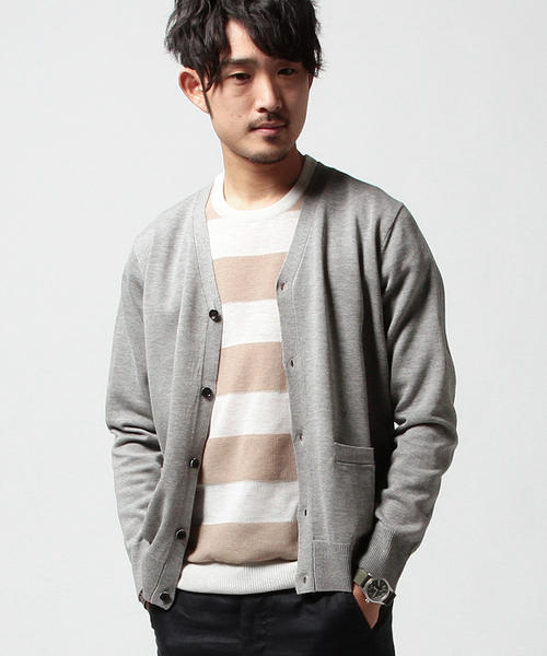 BEAMS（ビームス）の「BEAMS / ベーシックカーディガン（カーディガン/ボレロ・メンズ・ブラック系その他/チャコールグレー/ベージュ/ネイビー・MEDIUM/LARGE/SMALL）」の6枚目の写真