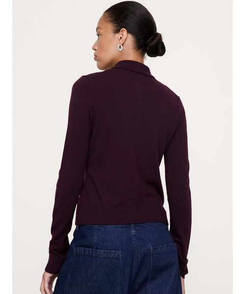 Banana Republic（バナナリパブリック）の「メリノ ポロ カーディガン シャツ（ニット/セーター・レディース・その他/チャコールグレー・M/S/XS/L）」の3枚目の写真