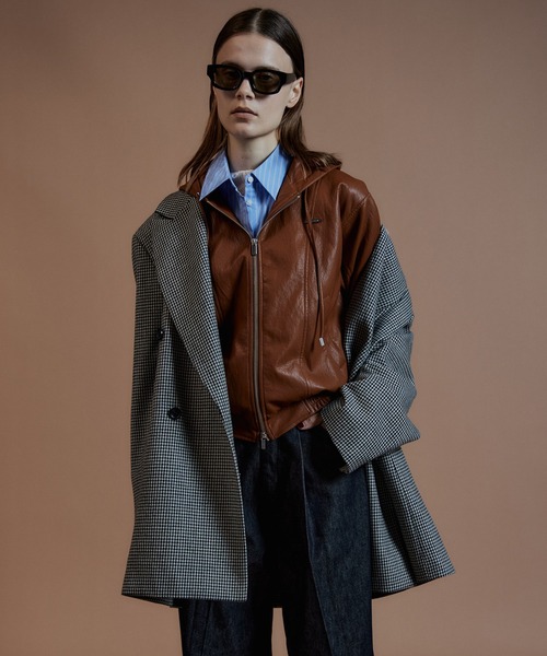 MAISON SPECIAL（メゾンスペシャル）の「Oversized Jacket Coat/オーバージャケットコート（テーラードジャケット・レディース・ブラウン/ブラック・FREE）」の10枚目の写真
