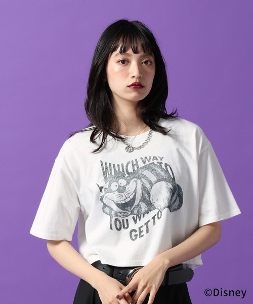 PAGEBOY（ページボーイ）の「Disney【ふしぎの国のアリス】チェシャネコショートT（Tシャツ/カットソー・レディース・オフホワイト/ブラック/チャコールグレー・FREE）」の19枚目の写真
