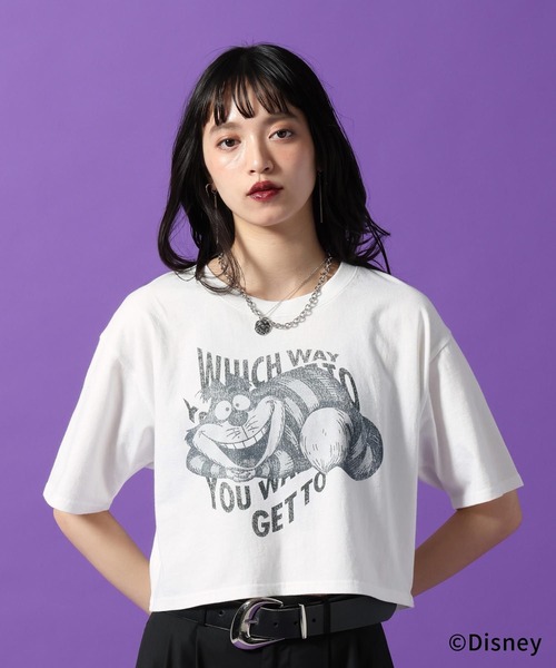 PAGEBOY（ページボーイ）の「Disney【ふしぎの国のアリス】チェシャネコショートT（Tシャツ/カットソー・レディース・オフホワイト/ブラック/チャコールグレー・FREE）」の14枚目の写真