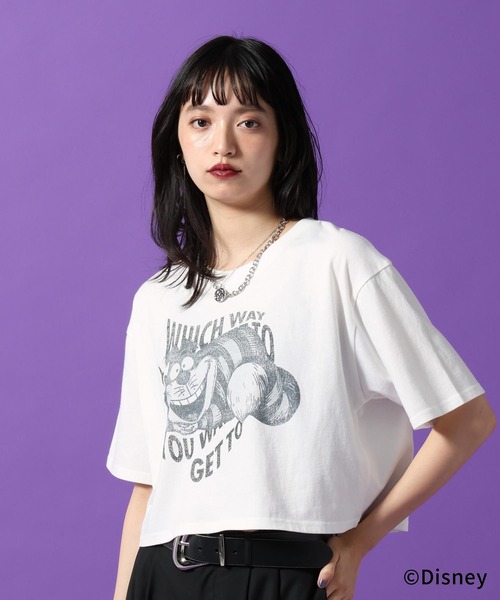 PAGEBOY（ページボーイ）の「Disney【ふしぎの国のアリス】チェシャネコショートT（Tシャツ/カットソー・レディース・オフホワイト/ブラック/チャコールグレー・FREE）」の15枚目の写真