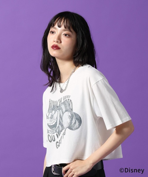PAGEBOY（ページボーイ）の「Disney【ふしぎの国のアリス】チェシャネコショートT（Tシャツ/カットソー・レディース・オフホワイト/ブラック/チャコールグレー・FREE）」の16枚目の写真
