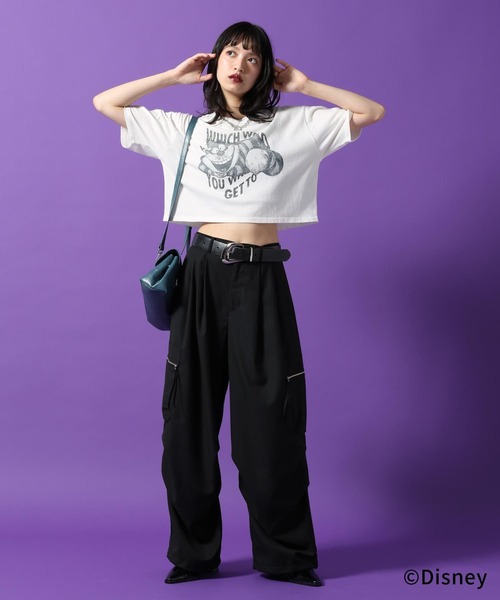 PAGEBOY（ページボーイ）の「Disney【ふしぎの国のアリス】チェシャネコショートT（Tシャツ/カットソー・レディース・オフホワイト/ブラック/チャコールグレー・FREE）」の17枚目の写真