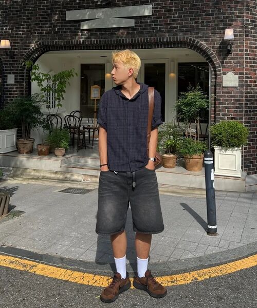 SECONDMONO（セカンドモノローグ）の「Roll-up Button Hooded Check Half Shirt [NAVY]_SESH013NAVY（シャツ/ブラウス・レディース・その他・MEDIUM/SMALL/LARGE/X-SMALL）」の16枚目の写真