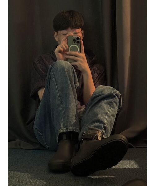SECONDMONO（セカンドモノローグ）の「Roll-up Button Hooded Check Half Shirt [NAVY]_SESH013NAVY（シャツ/ブラウス・レディース・その他・MEDIUM/SMALL/LARGE/X-SMALL）」の5枚目の写真