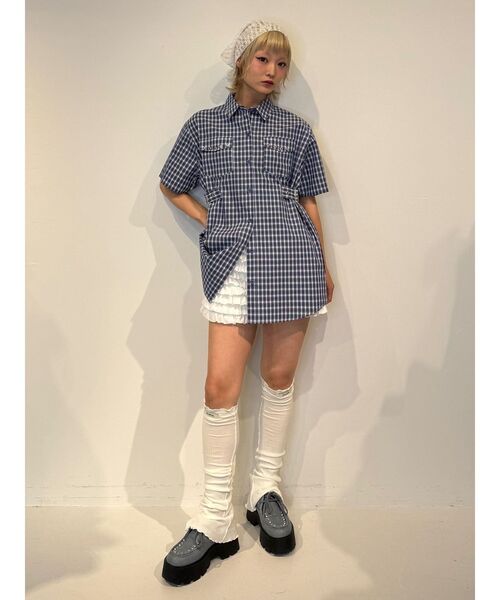 jouetie(ジュエティ)の「ウエストベルトハトメチュニックシャツ(シャツ/ブラウス・レディース・オフホワイト/ブラック・MEDIUM)」の9枚目の写真