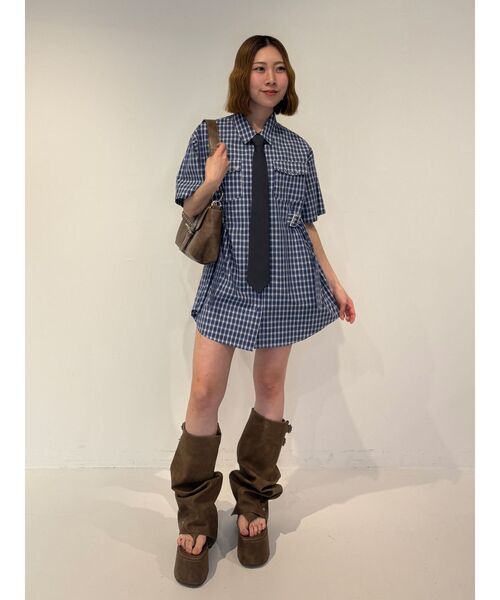 jouetie(ジュエティ)の「ウエストベルトハトメチュニックシャツ(シャツ/ブラウス・レディース・オフホワイト/ブラック・MEDIUM)」の12枚目の写真