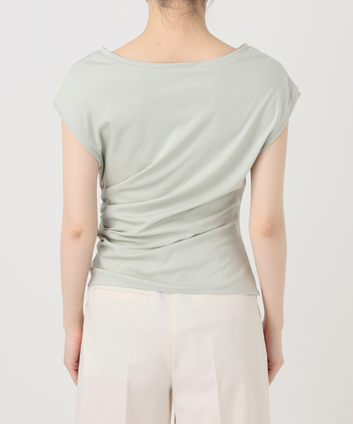 Noble(ノーブル)の「《追加・新色・接触冷感》ウエストギャザーコンパクトT(Tシャツ/カットソー・レディース・ホワイト/モスグリーン/ブラウン・FREE)」の17枚目の写真