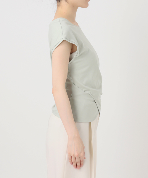 Noble(ノーブル)の「《追加・新色・接触冷感》ウエストギャザーコンパクトT(Tシャツ/カットソー・レディース・ホワイト/モスグリーン/ブラウン・FREE)」の18枚目の写真