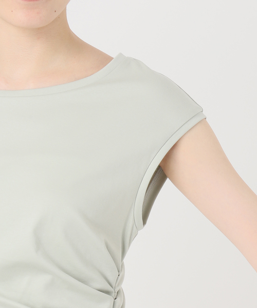 Noble(ノーブル)の「《追加・新色・接触冷感》ウエストギャザーコンパクトT(Tシャツ/カットソー・レディース・ホワイト/モスグリーン/ブラウン・FREE)」の19枚目の写真
