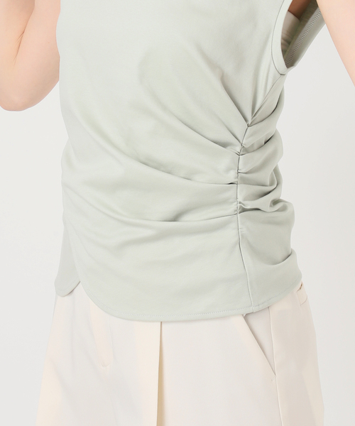 Noble(ノーブル)の「《追加・新色・接触冷感》ウエストギャザーコンパクトT(Tシャツ/カットソー・レディース・ホワイト/モスグリーン/ブラウン・FREE)」の20枚目の写真