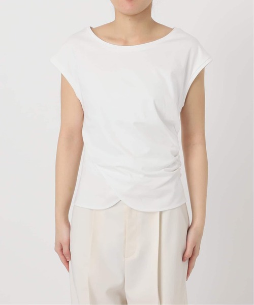 Noble(ノーブル)の「《追加・新色・接触冷感》ウエストギャザーコンパクトT(Tシャツ/カットソー・レディース・ホワイト/モスグリーン/ブラウン・FREE)」の21枚目の写真