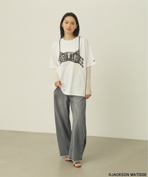 JACKSON MATISSE(ジャクソンマティス)の「【JACKSON MATISSE/BAYFLOW】ランジェリープリントT(Tシャツ/カットソー・レディース・ブラック/ホワイト・FREE)」の14枚目の写真
