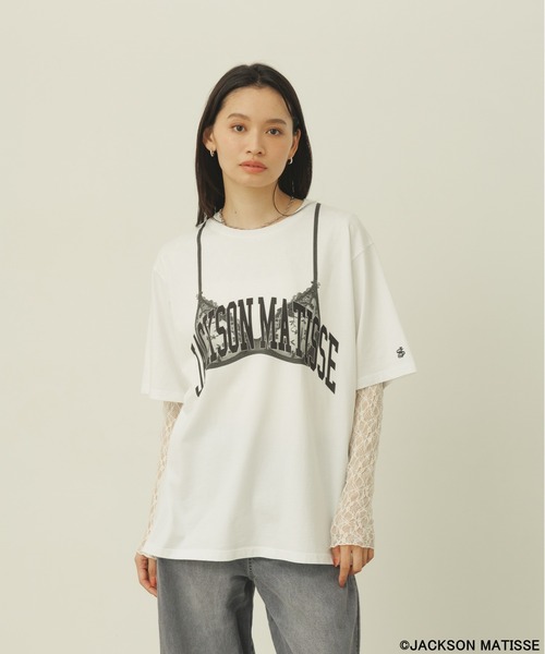 JACKSON MATISSE(ジャクソンマティス)の「【JACKSON MATISSE/BAYFLOW】ランジェリープリントT(Tシャツ/カットソー・レディース・ブラック/ホワイト・FREE)」の16枚目の写真