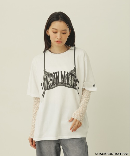 JACKSON MATISSE(ジャクソンマティス)の「【JACKSON MATISSE/BAYFLOW】ランジェリープリントT(Tシャツ/カットソー・レディース・ブラック/ホワイト・FREE)」の17枚目の写真