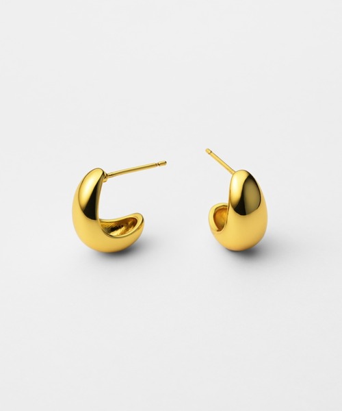 UNITED JEWELS-ef-(ユナイテッドジュエルズイフ)の「Drop Curl Studs Pierce(ピアス(両耳用)・レディース・シルバー/イエローゴールド・FREE)」の1枚目の写真