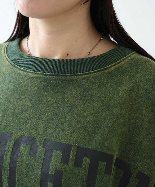 zena(ジェナ)の「ショートBigボリュームプリントTee(Tシャツ/カットソー・レディース・グリーン/アイボリー/チャコールグレー・FREE)」の21枚目の写真
