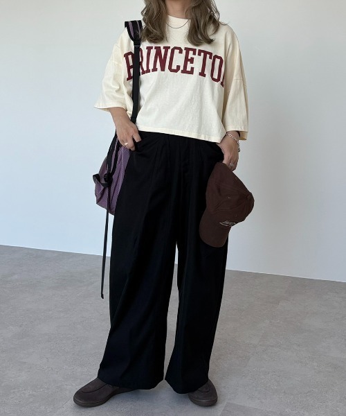 zena(ジェナ)の「ショートBigボリュームプリントTee(Tシャツ/カットソー・レディース・グリーン/アイボリー/チャコールグレー・FREE)」の8枚目の写真