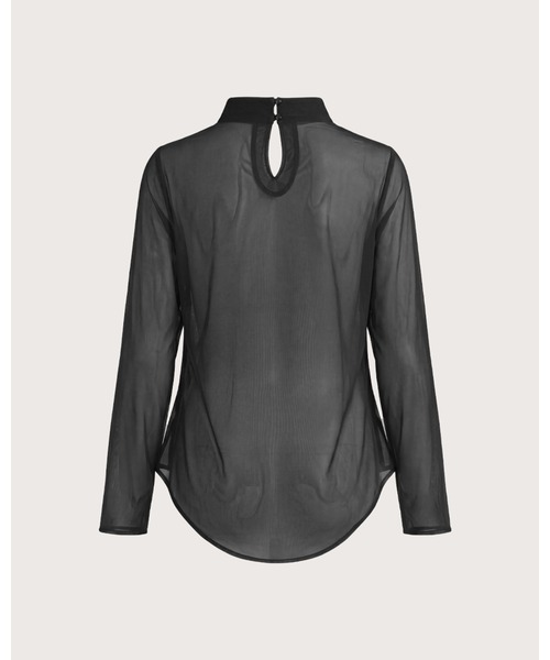 kiehtova（キエトヴァ）の「【kiehtova】FLUID SHEER MOCKNECK TOPS/フルイドシアーモックネックトップス（Tシャツ/カットソー・レディース・ブラウン/グレー/ブラック・FREE）」の10枚目の写真