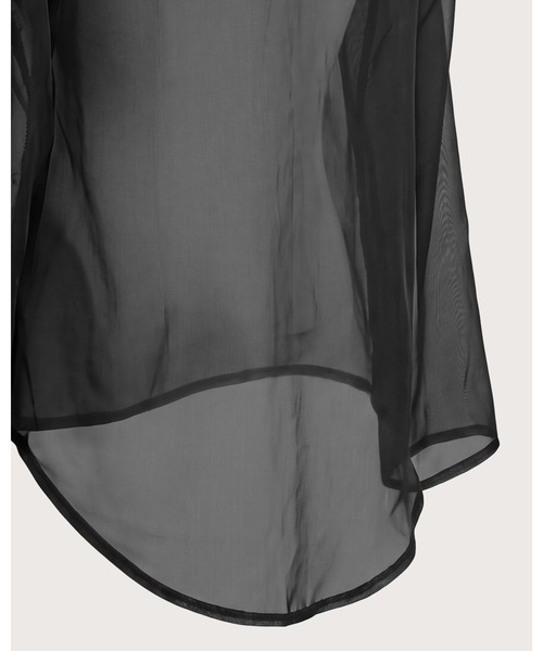 kiehtova（キエトヴァ）の「【kiehtova】FLUID SHEER MOCKNECK TOPS/フルイドシアーモックネックトップス（Tシャツ/カットソー・レディース・ブラウン/グレー/ブラック・FREE）」の11枚目の写真