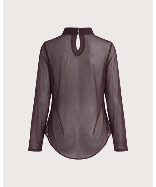 kiehtova（キエトヴァ）の「【kiehtova】FLUID SHEER MOCKNECK TOPS/フルイドシアーモックネックトップス（Tシャツ/カットソー・レディース・ブラウン/グレー/ブラック・FREE）」の17枚目の写真