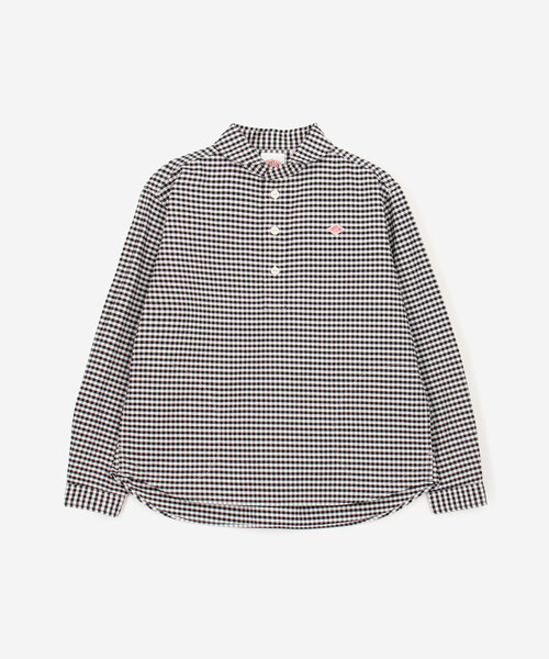 DANTON(ダントン)の「DANTON | オックスフォード 丸襟プルオーバーシャツ CHECK WOMEN(シャツ/ブラウス・レディース・ブラック系その他・38/36/34)」の2枚目の写真