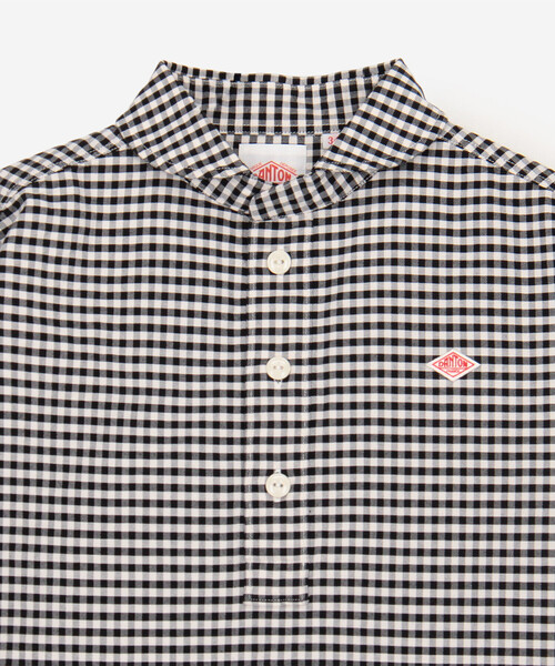 DANTON(ダントン)の「DANTON | オックスフォード 丸襟プルオーバーシャツ CHECK WOMEN(シャツ/ブラウス・レディース・ブラック系その他・38/36/34)」の4枚目の写真