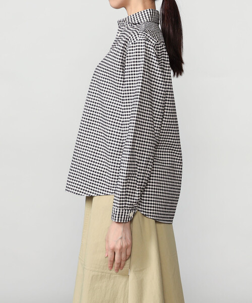 DANTON(ダントン)の「DANTON | オックスフォード 丸襟プルオーバーシャツ CHECK WOMEN(シャツ/ブラウス・レディース・ブラック系その他・38/36/34)」の10枚目の写真