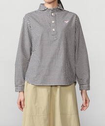 DANTON | オックスフォード 丸襟プルオーバーシャツ CHECK WOMEN