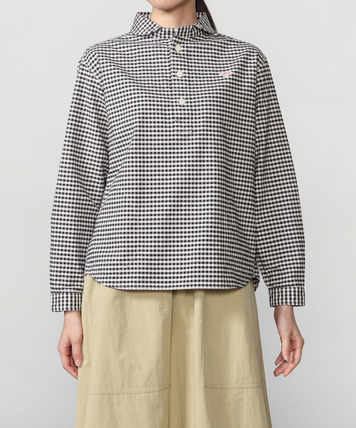 DANTON(ダントン)の「DANTON | オックスフォード 丸襟プルオーバーシャツ CHECK WOMEN(シャツ/ブラウス・レディース・ブラック系その他・38/36/34)」の1枚目の写真