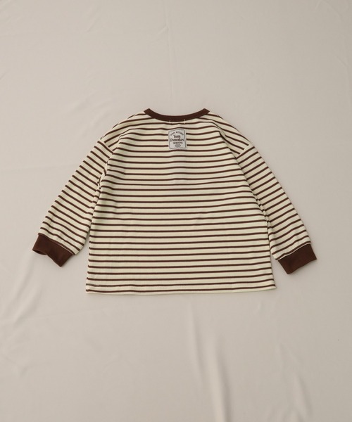 pairmanon(ペアマノン)の「【90-150cm】 ワッフル ボーダーヘンリーネックロンT(Tシャツ/カットソー・キッズ・パープル/グリーン/ブラウン・100/110/120/150/90/140/130)」の22枚目の写真