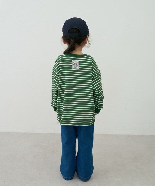 pairmanon(ペアマノン)の「【90-150cm】 ワッフル ボーダーヘンリーネックロンT(Tシャツ/カットソー・キッズ・パープル/グリーン/ブラウン・100/110/120/150/90/140/130)」の11枚目の写真