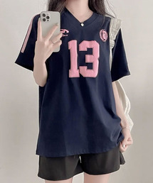 ナンバリング Vネック 半袖Tシャツ