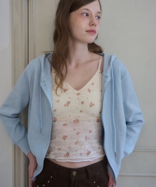 Birthday room（バースデイルーム）の「ヴィンテージフラワーキャミ/Vintage Floral Camisole（キャミソール・レディース・ホワイト/アイボリー・FREE）」の2枚目の写真